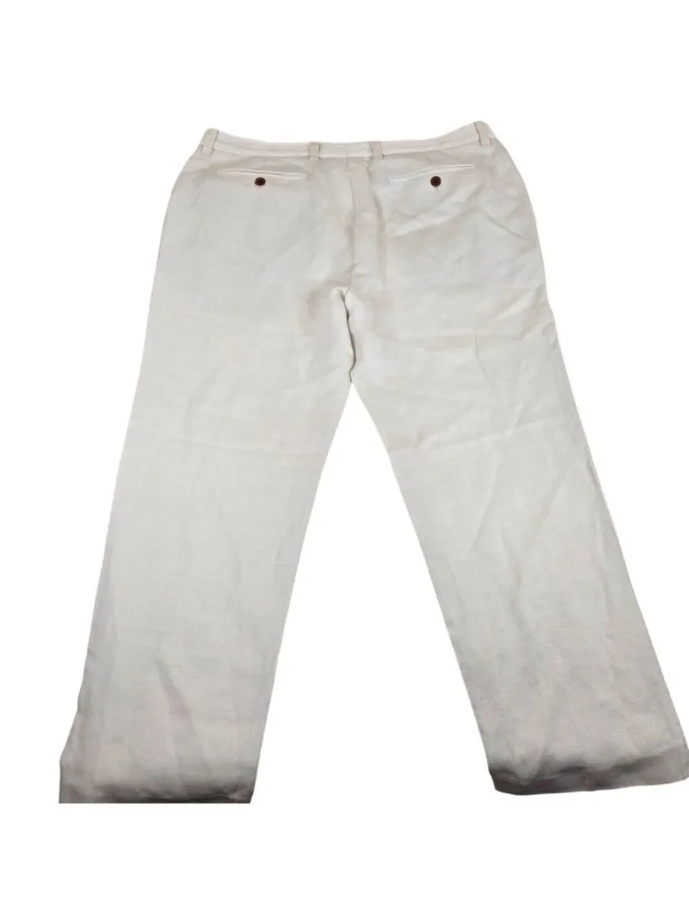 Tommy Bahama Mens Pants 35x32 Beige Linen Blend Relaxed Fit Flat Front